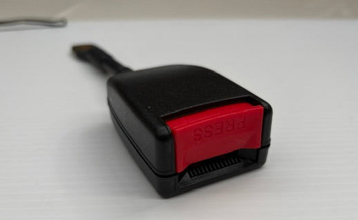 Black and red electronic device on a white background