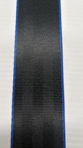 Black car seatbelt webbing with blue GT stripes on out edges melbourne seatbelt repairs 